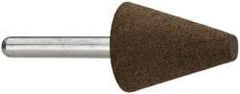 Grier Abrasives - 1" Max Diam x 2-1/4" Long, Cone A2, Rubberized Point - Coarse Grade, Aluminum Oxide, Mounted - Americas Industrial Supply