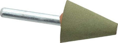 Grier Abrasives - 1" Max Diam x 2-1/4" Long, Cone A2, Rubberized Point - Medium Grade, Aluminum Oxide, Mounted - Americas Industrial Supply