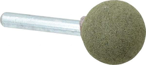 Grier Abrasives - 1" Max Diam x 2" Long, Ball A25, Rubberized Point - Coarse Grade, Aluminum Oxide, Mounted - Americas Industrial Supply