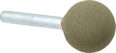 Grier Abrasives - 1" Max Diam x 2" Long, Ball A25, Rubberized Point - Medium Grade, Aluminum Oxide, Mounted - Americas Industrial Supply