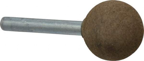 Grier Abrasives - 1" Max Diam x 2" Long, Ball A25, Rubberized Point - Medium Grade, Aluminum Oxide, Mounted - Americas Industrial Supply