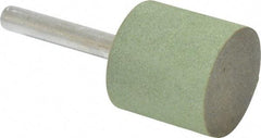 Grier Abrasives - 1" Max Diam x 2-1/2" Long, Cylinder W220, Rubberized Point - Medium Grade, Aluminum Oxide, Mounted - Americas Industrial Supply