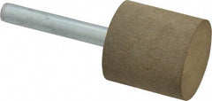 Grier Abrasives - 1" Max Diam x 2-1/2" Long, Cylinder W220, Rubberized Point - Medium Grade, Aluminum Oxide, Mounted - Americas Industrial Supply