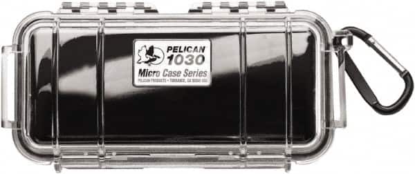Pelican Products, Inc. - 3-7/8" Wide x 2-7/16" High, Clamshell Hard Case - Clear/Black, Polycarbonate - Americas Industrial Supply