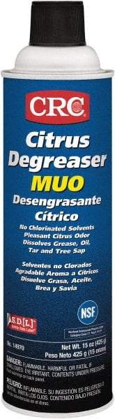 CRC - 20 oz Aerosol Cleaner/Degreaser - Aerosol, d-Limonene Solvent, Petroleum Distillate, Citrus - Americas Industrial Supply