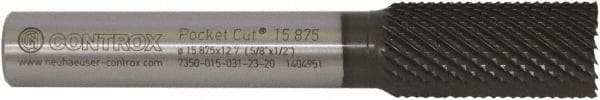 Controx - 5/8" Diam, 1-1/4" LOC, Square End, Powdered Metal Diamond Pattern Router Bit - Right Hand Cut, 3-3/4" OAL - Americas Industrial Supply