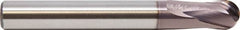M.A. Ford - 3/8" Diam, 3/8" LOC, 2 Flute Solid Carbide Ball End Mill - ALtima 52 Finish, Single End, 3-1/4" OAL, 3/8" Shank Diam, Spiral Flute - Americas Industrial Supply