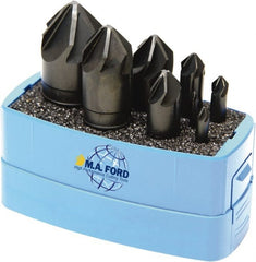 M.A. Ford - 8 Piece, 1/8 to 1" Head Diam, 100° Included Angle, Single End Countersink Set - Americas Industrial Supply