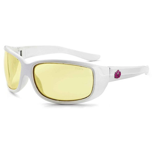 ERDA Yellow Lens White Safety Glasses - Americas Industrial Supply