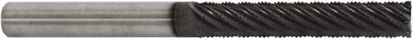 Controx - 9.53mm Cutting Diam x 2" Length of Cut, 8 Flute, Upcut Spiral Router Bit - Proprietary Coated, Right Hand Cut, Solid Carbide, 4" OAL x 3/8" Shank Diam, Ball Nose - Americas Industrial Supply