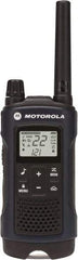 Motorola - 35 Mile Range, 22 Channel, 1.5 Watt, Series T400, Recreational Two Way Radio - FRS/GMRS Band, 462.55 to 467.7125 Hz, AA & NiMH Battery, 10 NiMH & 26 AA hr Life, 7.54" High x 2.26" Wide x 1.37" Deep, Scanning, Low Battery Alerts - Americas Industrial Supply