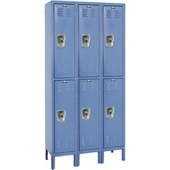 Hallowell - 6 Door, 2 Tier, Ready-Built Wardrobe & Box Lockers - Americas Industrial Supply