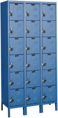 Hallowell - 18 Door, 6 Tier, Ready-Built Wardrobe & Box Lockers - Americas Industrial Supply