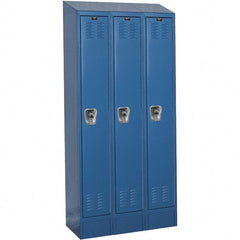 Hallowell - 3 Door, 1 Tier, Ready-Built Wardrobe & Box Lockers - Americas Industrial Supply