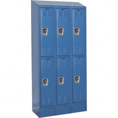 Hallowell - 6 Door, 2 Tier, Ready-Built Wardrobe & Box Lockers - Americas Industrial Supply