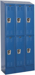 Hallowell - 6 Door, 2 Tier, Ready-Built Wardrobe & Box Lockers - Americas Industrial Supply