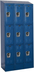 Hallowell - 9 Door, 3 Tier, Ready-Built Wardrobe & Box Lockers - Americas Industrial Supply