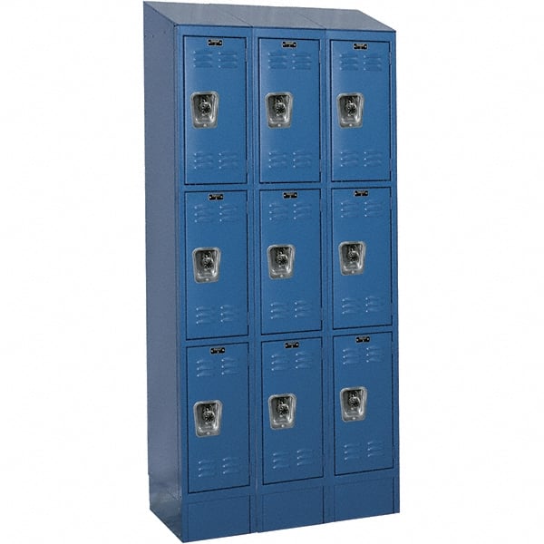 Hallowell - 9 Door, 3 Tier, Ready-Built Wardrobe & Box Lockers - Americas Industrial Supply