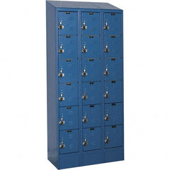 Hallowell - 18 Door, 6 Tier, Ready-Built Wardrobe & Box Lockers - Americas Industrial Supply