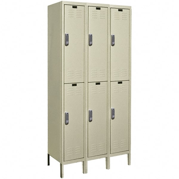 Hallowell - 6 Door, 2 Tier, Electronic Access Lockers - Americas Industrial Supply