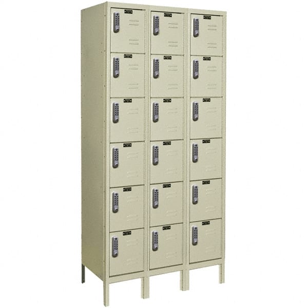 Hallowell - 18 Door, 6 Tier, Electronic Access Lockers - Americas Industrial Supply