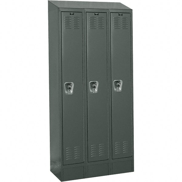 Hallowell - 3 Door, 1 Tier, Ready-Built Wardrobe & Box Lockers - Americas Industrial Supply