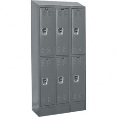 Hallowell - 6 Door, 2 Tier, Ready-Built Wardrobe & Box Lockers - Americas Industrial Supply