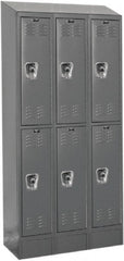 Hallowell - 6 Door, 2 Tier, Ready-Built Wardrobe & Box Lockers - Americas Industrial Supply