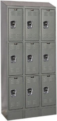 Hallowell - 9 Door, 3 Tier, Ready-Built Wardrobe & Box Lockers - Americas Industrial Supply
