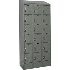 Hallowell - 18 Door, 6 Tier, Ready-Built Wardrobe & Box Lockers - Americas Industrial Supply