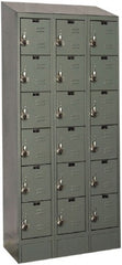 Hallowell - 18 Door, 6 Tier, Ready-Built Wardrobe & Box Lockers - Americas Industrial Supply
