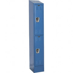 Hallowell - 2 Door, 2 Tier, Ready-Built Wardrobe & Box Lockers - Americas Industrial Supply