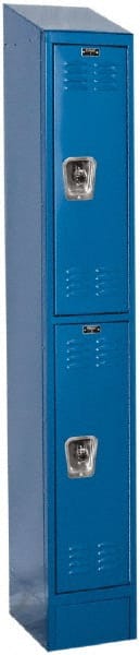 Hallowell - 2 Door, 2 Tier, Ready-Built Wardrobe & Box Lockers - Americas Industrial Supply