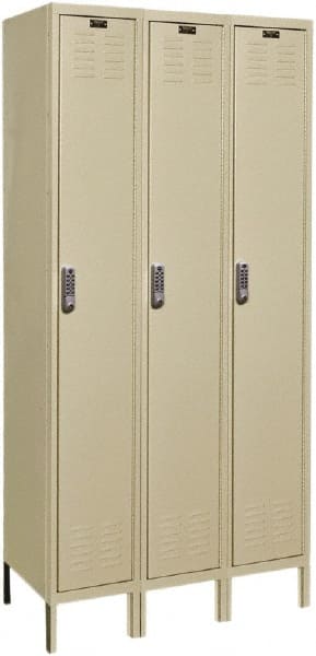 Hallowell - 3 Door, 1 Tier, Electronic Access Lockers - Americas Industrial Supply
