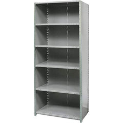 Hallowell - 6 Shelf, 800 Lb. Capacity, Free Standing Closed Shelving - 36 Inch Wide x 12 Inch Deep x 87 Inch High, Gray - Americas Industrial Supply