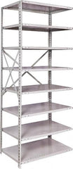Hallowell - 8 Shelf Add-On Medium-Duty Open Steel Shelving - 500 Lb Capacity, 36" Wide x 87" High x 24" Deep, Platinum - Americas Industrial Supply