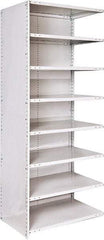 Hallowell - 8 Shelf, 500 Lb. Capacity, Closed Shelving Add-On Unit - 36 Inch Wide x 24 Inch Deep x 87 Inch High, Platinum - Americas Industrial Supply
