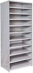 Hallowell - 11 Shelf, 500 Lb. Capacity, Closed Shelving Starter Unit - 36 Inch Wide x 24 Inch Deep x 87 Inch High, Platinum - Americas Industrial Supply