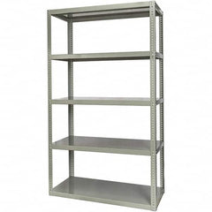Hallowell - 5 Shelf Starter High-Capacity Open Steel Shelving - 2 Lb Capacity, 36" Wide x 84" High x 18" Deep, Gray - Americas Industrial Supply