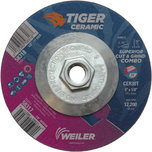 5X1/8 TIGER CERAMIC T27 COMBO WHL - Americas Industrial Supply