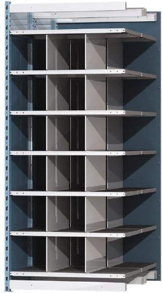 Hallowell - 18 Bin Heavy-Duty Deep Bin Industrial Shelving - 36 Inch Overall Width x 48 Inch Overall Depth x 87 Inch Overall Height, Blue and Platinum Steel Bins - Americas Industrial Supply
