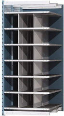 Hallowell - 18 Bin Heavy-Duty Deep Bin Industrial Shelving - 36 Inch Overall Width x 48 Inch Overall Depth x 87 Inch Overall Height, Blue and Platinum Steel Bins - Americas Industrial Supply