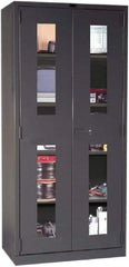 Hallowell - 4 Shelf Locking Storage Cabinet - Steel, 48" Wide x 24" Deep x 78" High, Gray - Americas Industrial Supply