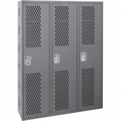 Hallowell - 3 Door, 1 Tier, Heavy-Duty Ventilated Wardrobe & Box Lockers - Americas Industrial Supply
