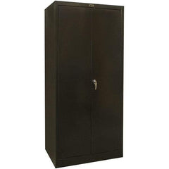 Hallowell - 4 Shelf Combination Storage Cabinet - Steel, 36" Wide x 18" Deep x 78" High, Black - Americas Industrial Supply