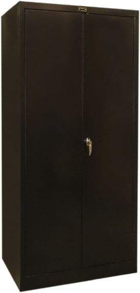 Hallowell - 4 Shelf Combination Storage Cabinet - Steel, 36" Wide x 24" Deep x 78" High, Black - Americas Industrial Supply