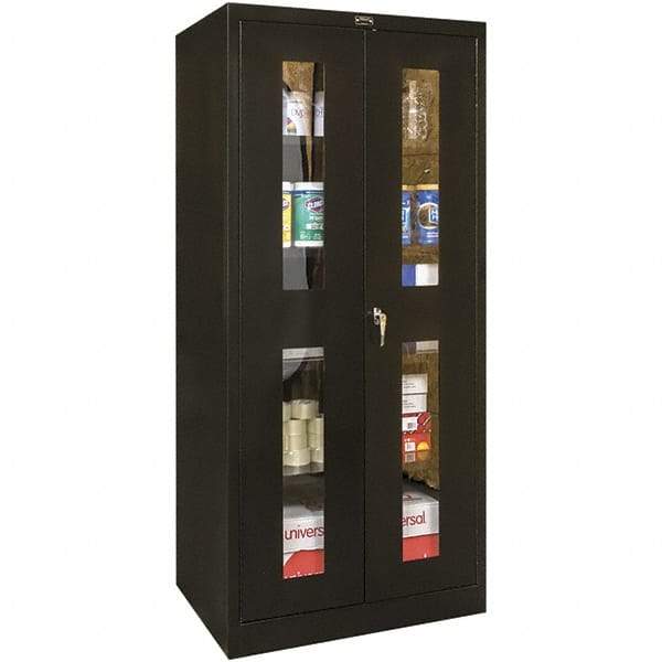 Hallowell - 4 Shelf Visible Storage Cabinet - Steel, 48" Wide x 18" Deep x 78" High, Black - Americas Industrial Supply