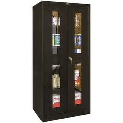 Hallowell - 4 Shelf Visible Storage Cabinet - Steel, 48" Wide x 18" Deep x 78" High, Black - Americas Industrial Supply