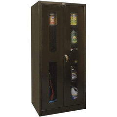 Hallowell - 4 Shelf Combination Storage Cabinet - Steel, 48" Wide x 18" Deep x 78" High, Black - Americas Industrial Supply