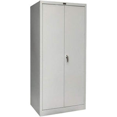 Hallowell - 4 Shelf Combination Storage Cabinet - Steel, 36" Wide x 18" Deep x 78" High, Platinum - Americas Industrial Supply